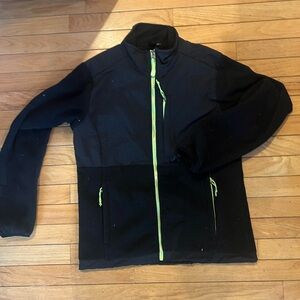 Women’s NorthPole Black Fleece Jacket with Green Accents
